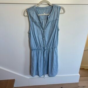 GAP Chambray Sleeveless Button Down Denim Dress Small